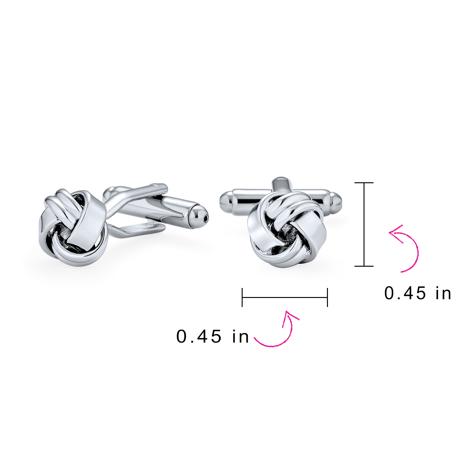 Bling Jewelry Signal Knot Woven Rope Braid Twist Shirt Cufflinks Stainless Steel - image 4 of 5