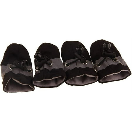Pet Boots 4Pcs/Set Dog Cat Winter Warm Rain Boots Protective Pet Sports Anti-Slip Shoes Pet Boots Black 5