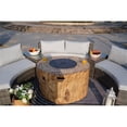 thumbnail image 3 of 6-Pieces Gray Aluminum Halfmoon Sectional Seating with Round Grain Firepit, 3 of 8