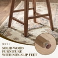 thumbnail image 6 of Guyou 26" Bar Stools Set of 4 - Swivel Counter Height Farmhouse Stools with Woven Back & Line Fabric Upholstery, Solid Wood Frame Kitchen Island Stools for Pub or Home, Black Back, 6 of 12