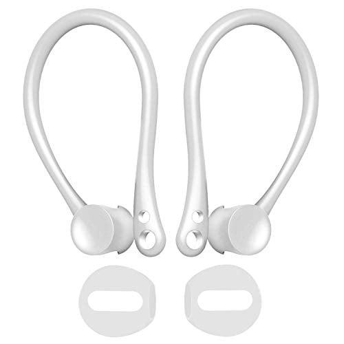 3 Pairs White+1 Pair Black YOUNI Earphone Cover Compatible with Apple AirPods and EarPods Ear Hooks for Airpods