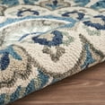 thumbnail image 5 of Laddha Home Designs 4' Ivory and Blue Edged Floral Hand Tufted Area Throw Rug, 5 of 7