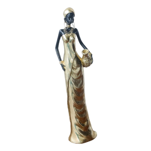 Escultura Africana, Decoración de Mesa, Resina, Figura Femenina, Figura Decorativa para Estilo B