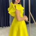 thumbnail image 4 of Womens 2025 Casual Cap Sleeve Wrap Mini Dresses Wedding Guest Flowy Ruffle Dress, 4 of 5