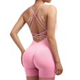 thumbnail image 3 of 2024 Sujetador deportivo de una pieza acolchado con control de abdomen, top de fitness acanalado de secado rápido, mono de tirantes para mujer, mono sin costuras, 3 of 5