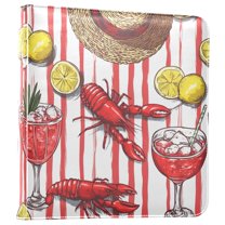 FORMRS 3 Ring Photo Album 4"x6" Self Adhesive Large Capacity PU Leather Cover, Red Lobster