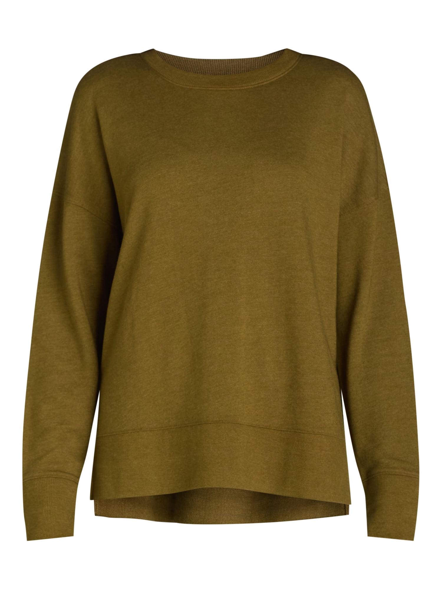 Time and Tru Women's Tunic Sweatshirt with High-Low Hem, Sizes XS -4X