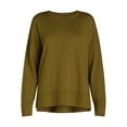 thumbnail image 3 of Time and Tru Women's Tunic Sweatshirt with High-Low Hem, Sizes XS -4X, 3 of 5