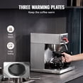 thumbnail image 3 of VEVOR Cafetera de goteo comercial de 12 tazas con 3 jarras de vidrio y 3 calentadores para oficina, 3 of 9