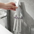thumbnail image 5 of Miogawg Shower Toothbrush Hanger, 4 PCS Toothbrush Holder Wall Mounted, Punch Free Self Adhesive Wall Mount Toothbrush Holder, For Bathroom Toothbrush Razors And Toothpaste Placement, 5 of 6