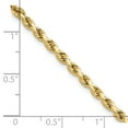 thumbnail image 4 of Primal Gold 14 Karat Yellow Gold 3mm Semi-Solid Diamond-cut Rope Chain Bracelet, 4 of 11