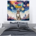 thumbnail image 3 of Happy New Year with Pitbull Fireworks Holiday Xmas Winter 2025 Tapestry Terrier Dog Lover Wall Hanging Backdrop Home Decor - 00025, 3 of 5