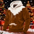thumbnail image 2 of Christmas Clothes Mens Flannel Santa Claus Funny Hoodies Sweater Long Sleeve Pullover Hooded Sweatshirt (L, Brown), 2 of 5