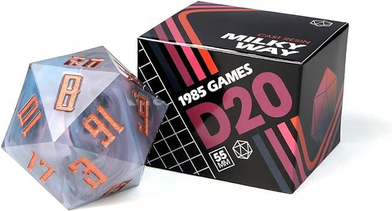 1985 Games Milky Way 55MM Sharp Edge Resin Extra-Large D20 Dice