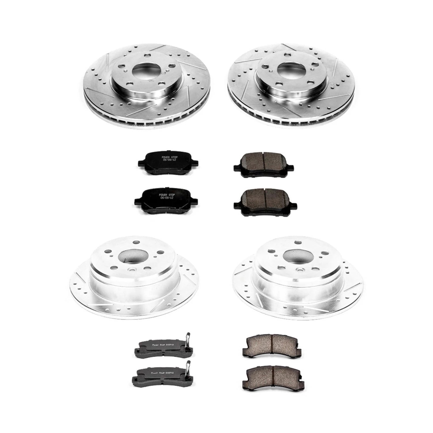 PowerStop Front and Rear Z23 Evolution Sport Carbon-Fiber Ceramic Brake Pad and Drilled & Slotted Rotor Kit Fits: LEXUS TOYOTA Select Models K2713