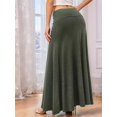 thumbnail image 4 of Women'S Casual Mid Long Skirts Stretchy Ultra-Soft Flowy Maxi Formal Skirts High Waist Lounge Skirts  Green M, 4 of 5