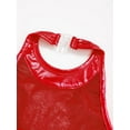 thumbnail image 5 of Ocealan Girls Modern Jazz Hiphop Dance Costume Sequins Halter Ruffles Leotard Dress Red 10, 5 of 7