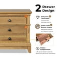 thumbnail image 3 of Furniture of America Stratford 2-Drawer Solid Wood Adult Bedroom Nightstand, Natural Oak, 3 of 12
