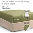 thumbnail image 4 of CGK Linens Hotel Luxury Single Fitted Sheet Only - California King Size Wrinkle-Resistant Bottom Sheet, Fits Mattress Up To 16", Sage Green, 4 of 7
