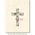 thumbnail image 3 of Deep Red Cling Stamp, 2" x 3", Floral Cross, 3 of 4