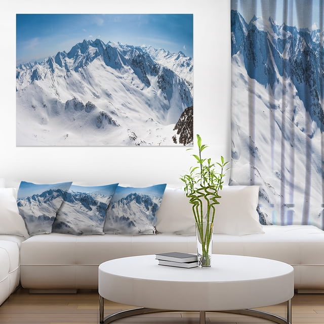 Snowy Mountains Panoramic View - Landscape Canvas Art Print