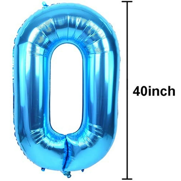 Globo Azul de 40 Pulgadas con Números Grandes 0-9 (Zero-Nueve) Decoraciones para Fiesta de Toniful TONIFUL