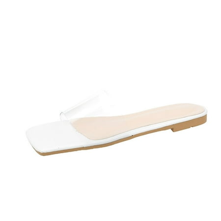 

Honeeladyy Sales Square Toe Fashion And Comfortable Large Size Chain One-word Fashion Fashion Sandals