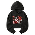 thumbnail image 4 of FAWUUDO Valentines Day Printed Pullover for Women Hooded Long Sleeve Sweatshirt Casual Graphic Romantic Cozy Loungewear Gift Idea Black M, 4 of 7
