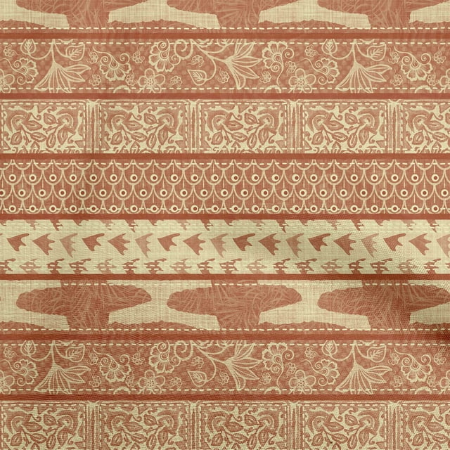 oneOone Cotton Flex Brown Fabric Mix Block Pattern Craft Projects Decor Fabric Printed By The Yard 40 Inch Wide