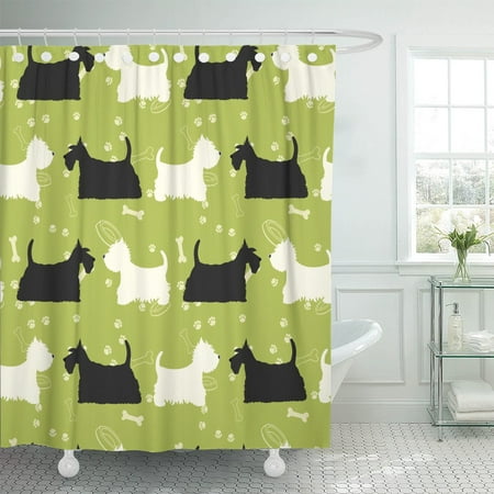 Pknmt Green Pattern Dogs Silhouettes Scottie And Westie Scotland
