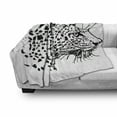 thumbnail image 3 of Sketchy Soft Flannel Fleece Throw Blanket, Hand Drawn Jaguar Profile Wildlife Jungle Animal Safari Theme Artwork, Cozy Plush for Indoor and Outdoor Use, 70" x 90", Black White, by Ambesonne, 3 of 6