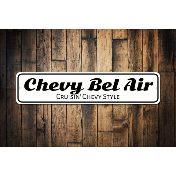 Chevy Bel Air Novelty Decor, Metal Wall Sign - 4x18 Inches
