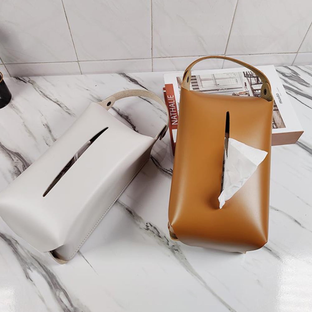 COOPHYA Brown Toilet Paper Holder Box - Simple Chic Bathroom Tissue Storage Organizer for Home