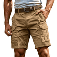 thumbnail image 2 of Cargo Tactical Work Shorts for Men 7 Inch Inseam Elastic Waist Stretch Relaxed Fit Multi Pockets Ripstop Summer Outdoor Hiking Casual Shorts ,M,Khaki, 2 of 8