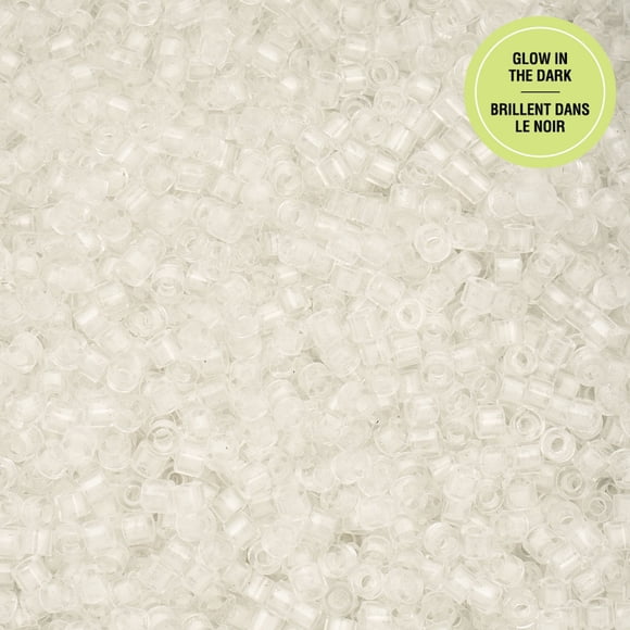 John Bead 25g Cylin Beads White to Sky Glow in Dark CY1136 11/0 Glass Cylindrical Seed Beads for Jewelry Bracelets Necklaces Earrings Making Embroidery