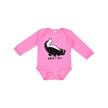 

Inktastic Animals Cute Skunk Wasn t Me! Gift Baby Boy or Baby Girl Long Sleeve Bodysuit