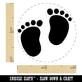 thumbnail image 2 of Baby Footprints Self-Inking Rubber Stamp Ink Stamper - Lime Green Ink - Mini 1/2 Inch, 2 of 7