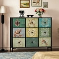 thumbnail image 3 of Dextrus 9 Drawers Dresser, Fabric Dresser for Bedroom, Storage Drawer Unit for Closet, Chest of Drawers for Bedroom, Living Room, Sturdy Steel Frame, Wooden Top & Easy Pull Fabric Bins, 3 of 6