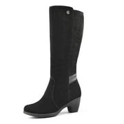 Comfy Moda Women's Tall Dress Winter Boots | Suede | Leather | Fur Lined | Mid Calf - Zoe