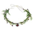 thumbnail image 1 of KAKOWELY Diadema con corona de flores, diadema decorativa, diadema para boda, diadema para novia con cinta, 1 of 4