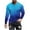 #H-Blue, variant on ZHYou Round Neck T Shirts For Men Casual Fashion Long Sleeve Gradient Color Comfortable Tees Tops