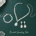 thumbnail image 3 of Bridal Wedding Jewelry Set Silver Rhinestone Necklace Earrings Bracelet Sets Formal Costume Jewelry for Women and Brides, 3 of 4
