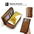 thumbnail image 5 of Dteck For Samsung Galaxy S22 Plus Wallet Case 6.6 Inch,Zipper Leather Card Slots Wrist Strap Cross body Protector Phone Case Cover,Brown, 5 of 8