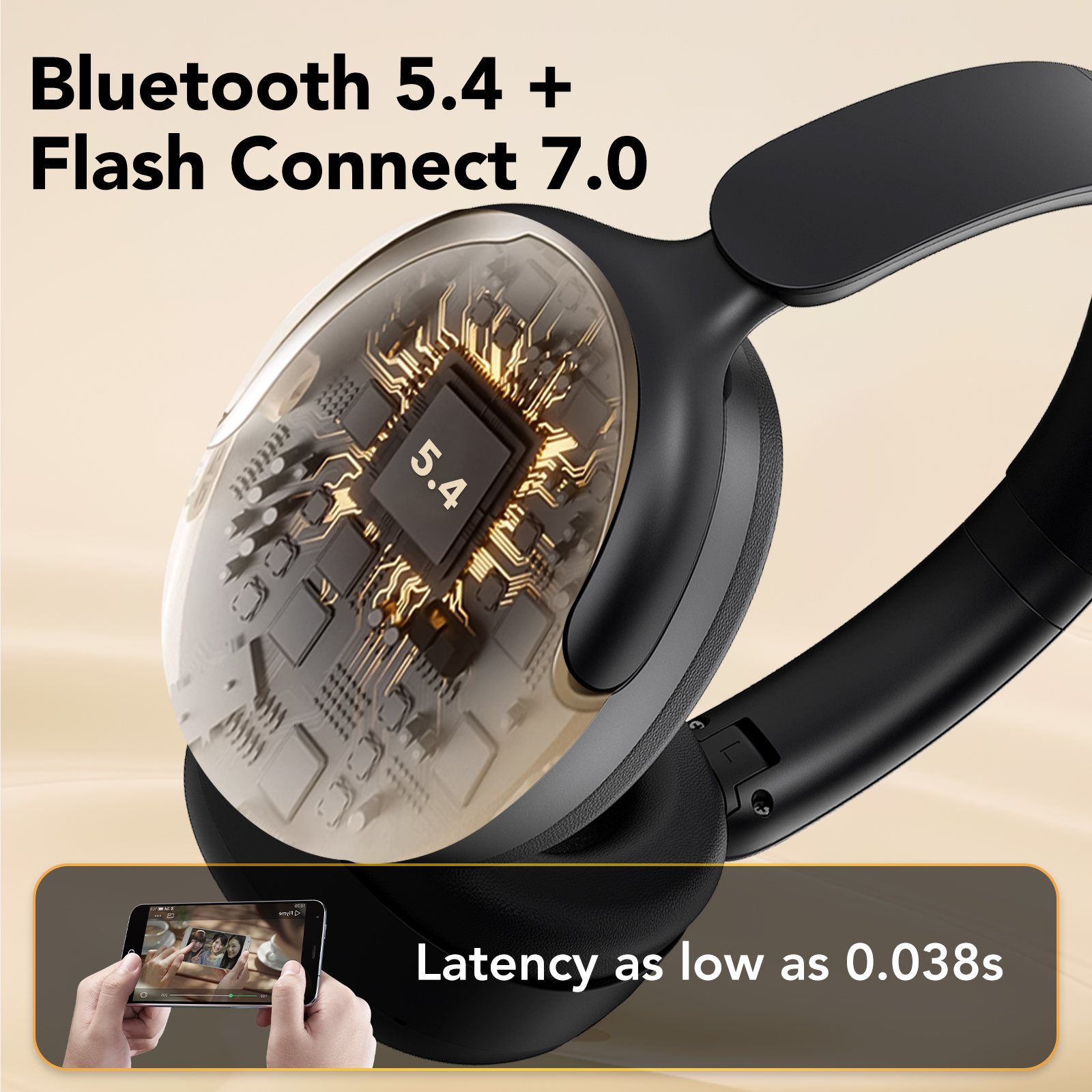 IKT Hybrid Active Noise Cancelling Headphones, 50H Battery photo 8