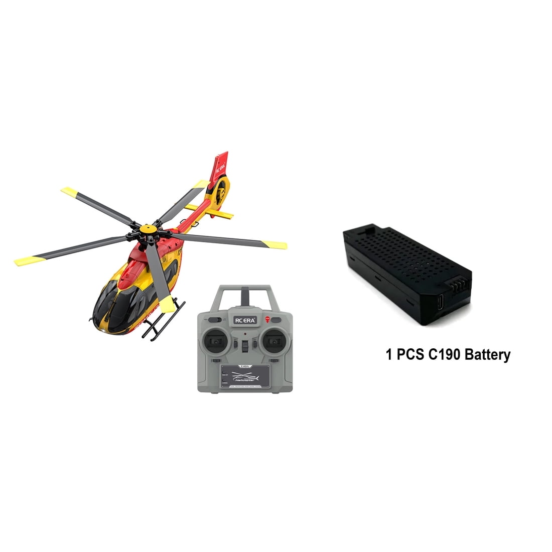 RC-ERA C190 H145 RC Helicopter 6CH Brushless Direct Drive Aircraft with Optical Flow Positioning, Altitude Hold, 6 Axis Gyro,2.4G Remote Control RTF for Adults Beginners - 2PCS Battery