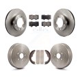 thumbnail image 1 of Transit Auto Front Rear Disc Brake Rotors Semi-Metallic Pads and Drum Kit for Car 2015 Toyota Tacoma RWD with 6 Lug Wheels K8F-103170, 1 of 11
