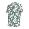 thumbnail image 3 of Daiia Flower Pattern Men’s Polo Shirts,Solid Deck Shirt,Classic Fit, Breathable Cotton Polo for Casual and Sport Wear-, 3 of 9