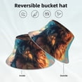 thumbnail image 2 of Yiaed Colorful Cloud Shepherd Dog Print Reflective Stripe Bucket Hat Unisex Funny Outdoor Fisherman Cap Beach Sun Hat, 2 of 5