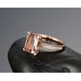 thumbnail image 5 of Antique 1.25 Carat Peach Pink Real Morganite (emerald cut Real Morganite) and Man made diamond moissanite Engagement Ring, 5 of 5