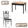 thumbnail image 3 of Costway Juego de Mesa de Comedor Moderna con 4 Sillas Tapizadas para Hogar y Restaurante Negro, 3 of 10